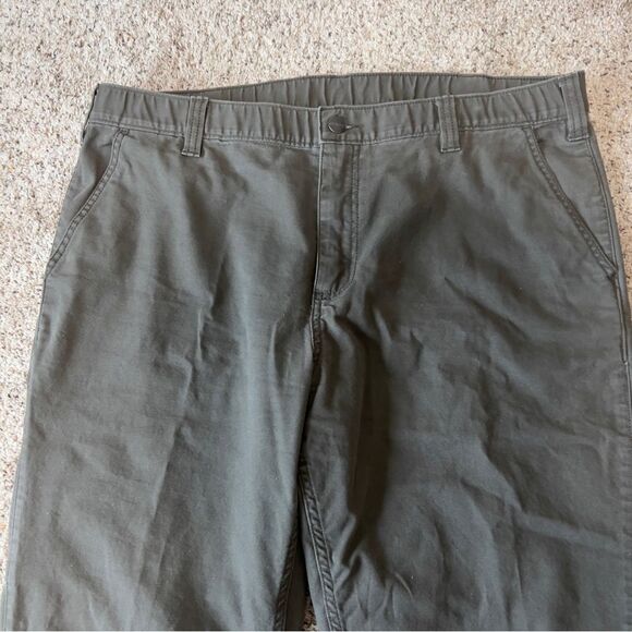 Carhartt Men's Rugged Flex Canvas Green Relaxed Fit Cargo Jogger Pants Size 38 - Picture 5 of 12